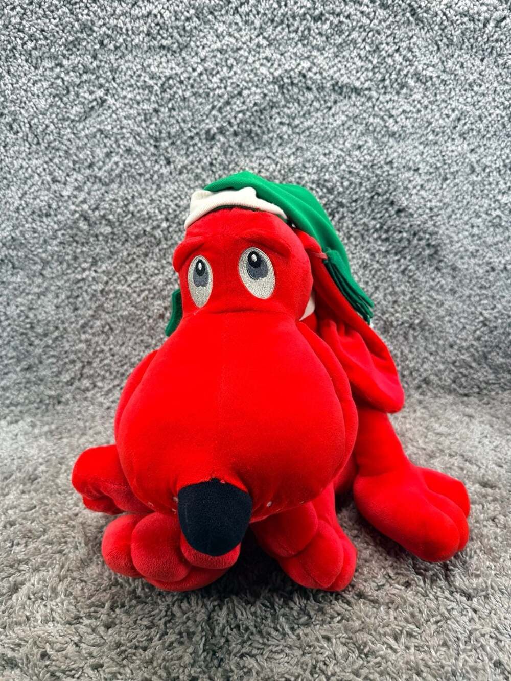 Commonwealth Poinsetter Red Dog Christmas Plush with Elf Hat and Scarf